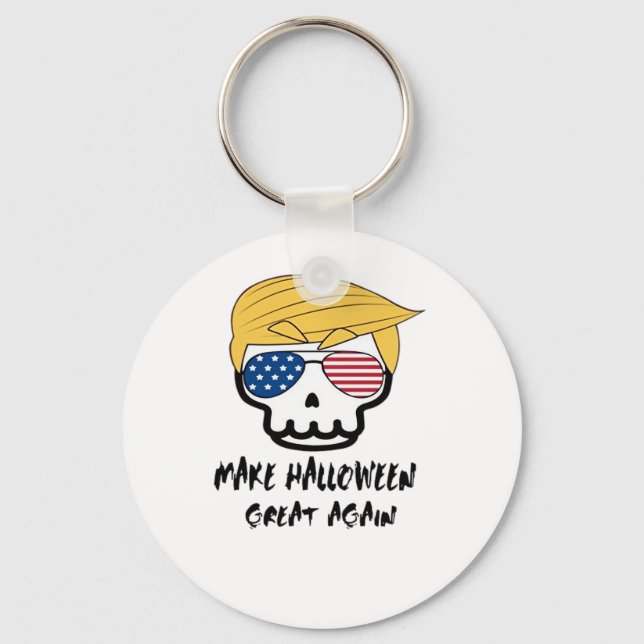 Trumpkin Halloween Make Halloween Great Again Funn Keychain (Front)