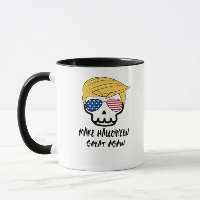 Trumpkin Halloween Make Halloween Great Again Funn Mug (Left)