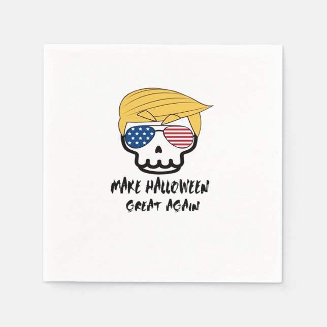 Trumpkin Halloween Make Halloween Great Again Funn Napkin (Front)