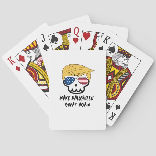 Trumpkin Halloween Make Halloween Great Again Funn Playing Cards (Back)