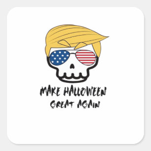 Trumpkin Halloween Make Halloween Great Again Funn Square Sticker