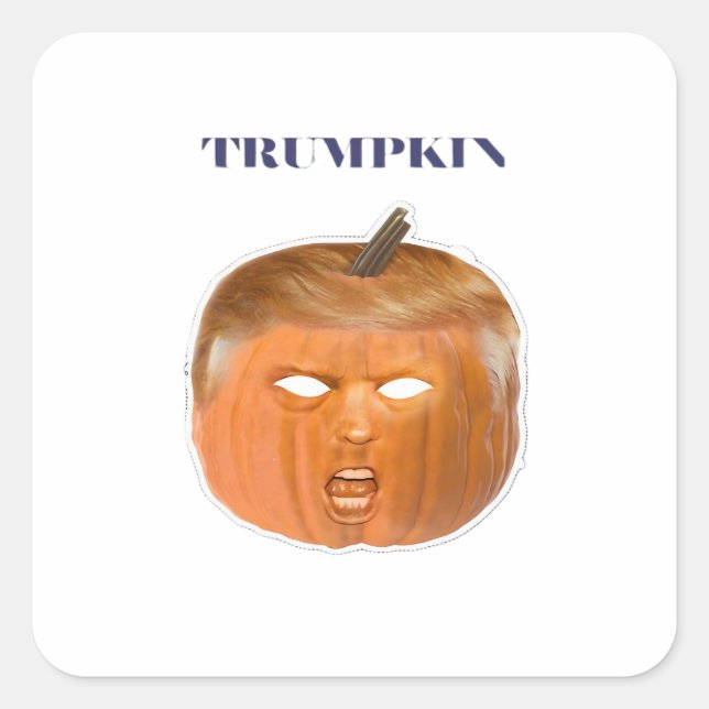 Trumpkin Halloween Mask Classic Square Sticker (Front)