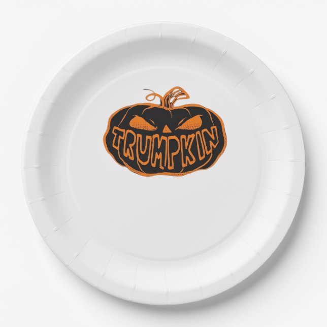 Trumpkin Halloween Paper Plate (Front)