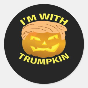 Trumpkin Halloween Pumpkin Classic Round Sticker