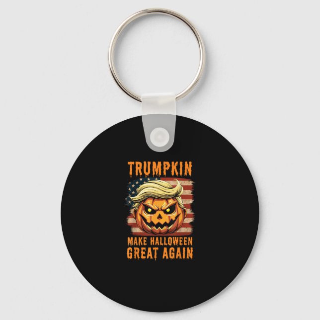 Trumpkin Halloween Pumpkin Make Halloween Great Ag Keychain (Front)