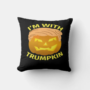 Trumpkin Halloween Pumpkin Throw Pillow