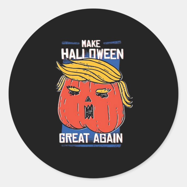 Trumpkin Halloween Pupmkin Classic Classic Round Sticker (Front)
