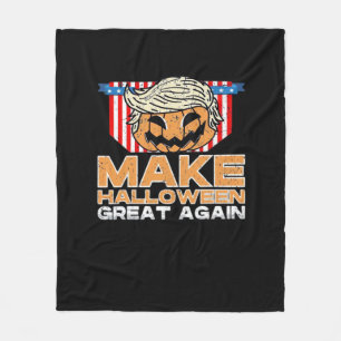 Trumpkin Halloween Vintage Political Funny Fleece Blanket
