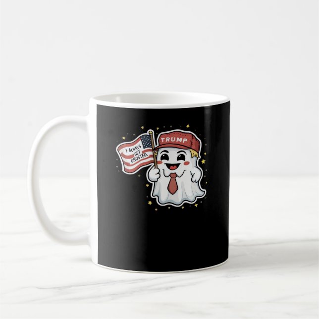 Trumpkin, I Always Get Ghosted, Halloween, Spooky, Coffee Mug (Left)