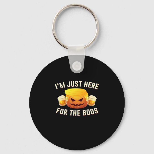 Trumpkin Just For The Boos Halloween Costume Keychain (Front)