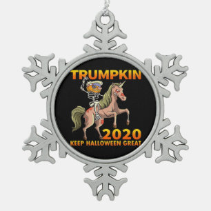Trumpkin Keep Halloween Great Pumpkin Snowflake Pewter Christmas Ornament