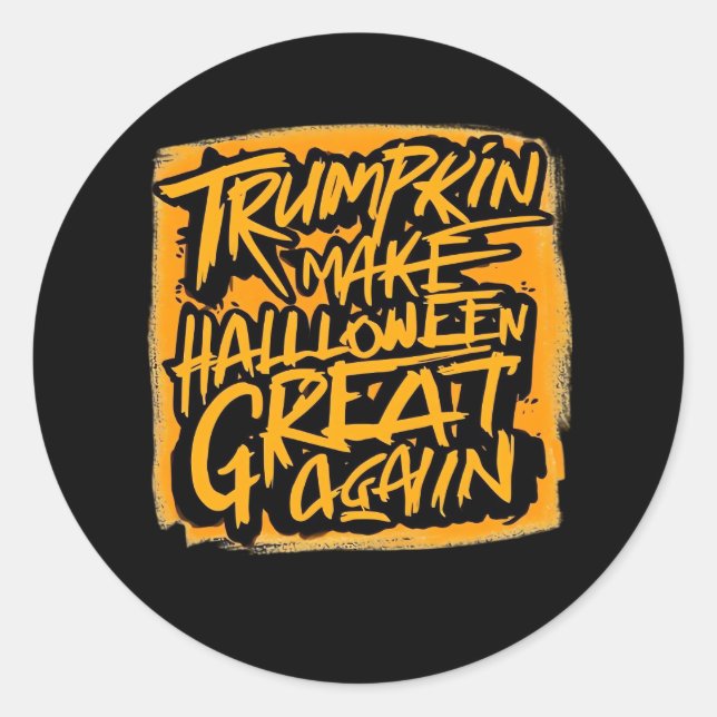 Trumpkin Make Halloween Great Again – Autumn Sloth Classic Round Sticker (Front)