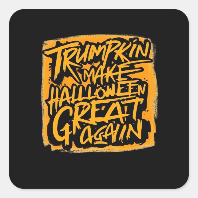 Trumpkin Make Halloween Great Again – Autumn Sloth Square Sticker (Front)