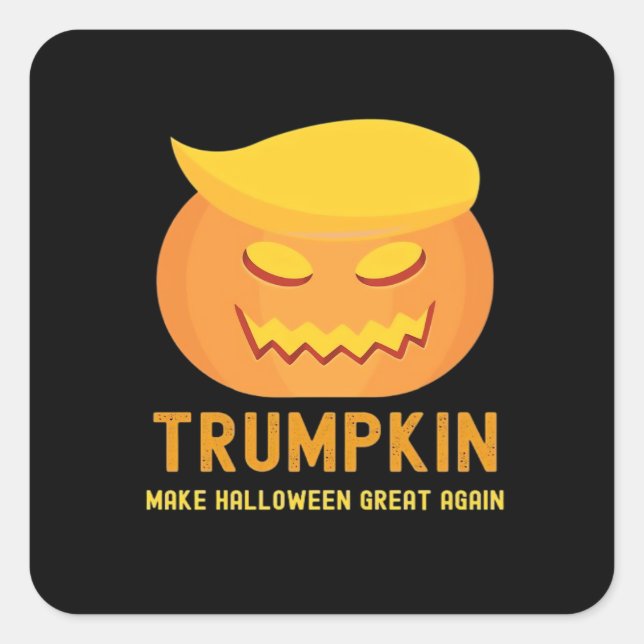 Trumpkin Make Halloween Great Again – Basic Parody Square Sticker (Front)