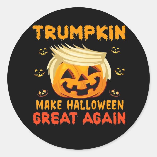 Trumpkin - Make Halloween Great Again Classic Classic Round Sticker (Front)