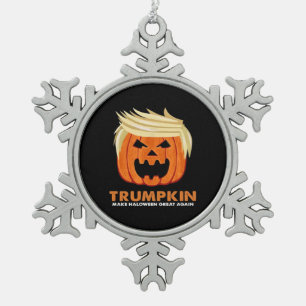 Trumpkin Make Halloween Great Again Classic – Limi Snowflake Pewter Christmas Ornament