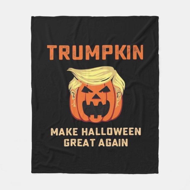 Trumpkin Make Halloween Great Again – Classic Pump Fleece Blanket (Front)