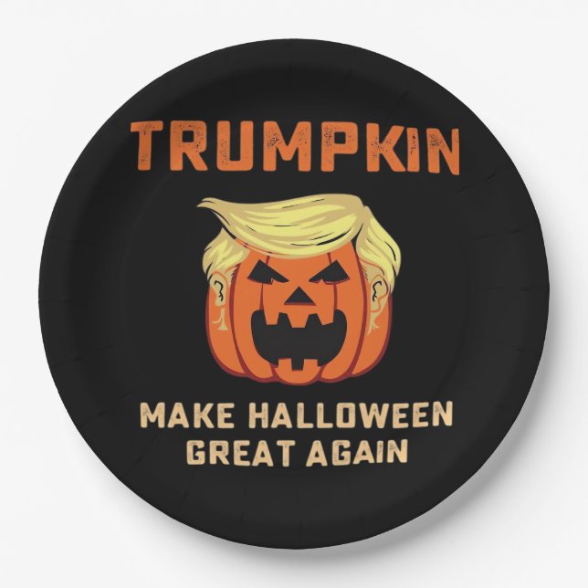 Trumpkin Make Halloween Great Again – Classic Pump Paper Plate (Front)
