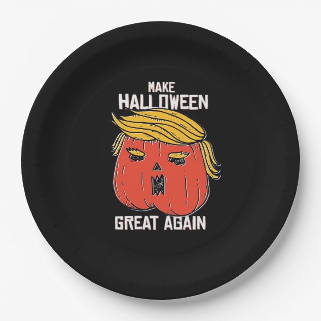 Trumpkin Make Halloween Great Again Classic – Spoo Paper Plate (Front)