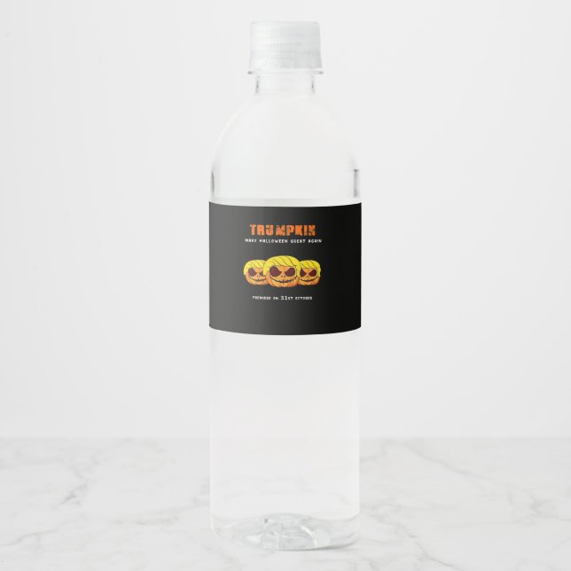 Trumpkin - Make Halloween Great Again Classic Water Bottle Label (Front)