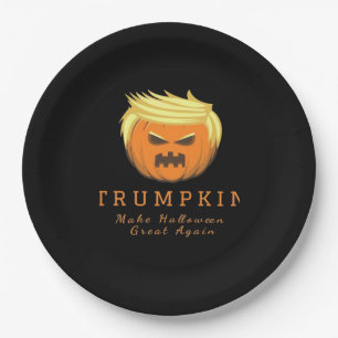 Trumpkin Make Halloween Great Again – Creepy Funny Paper Plate