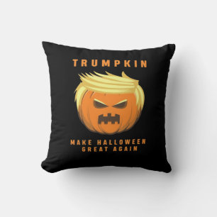 Trumpkin Make Halloween Great Again Fitted Throw Pillow