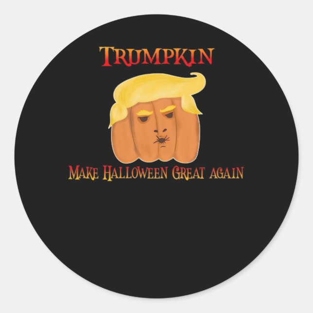 Trumpkin Make Halloween Great Again – Funny Costum Classic Round Sticker (Front)