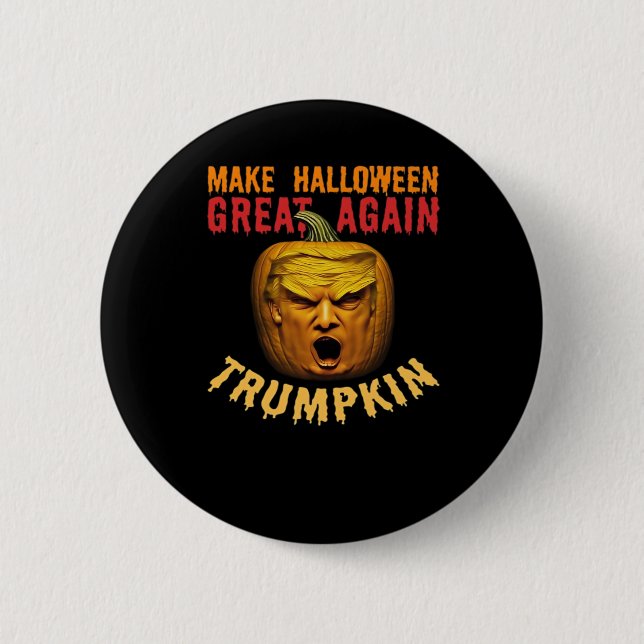 Trumpkin Make Halloween Great Again – Funny Donald 2 Inch Round Button (Front)