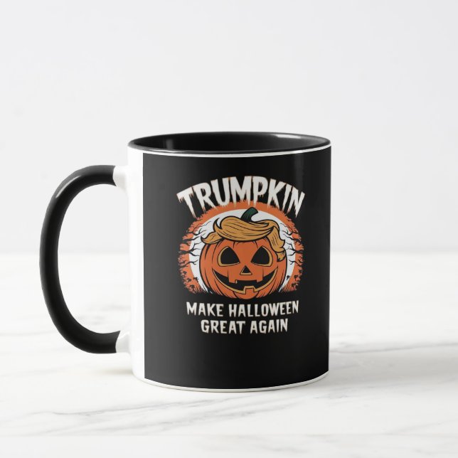 Trumpkin Make Halloween Great Again Funny Mug (Left)