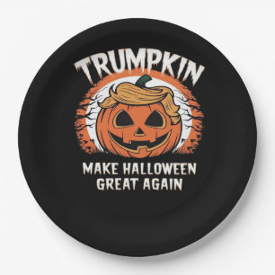 Trumpkin Make Halloween Great Again Funny Paper Plate