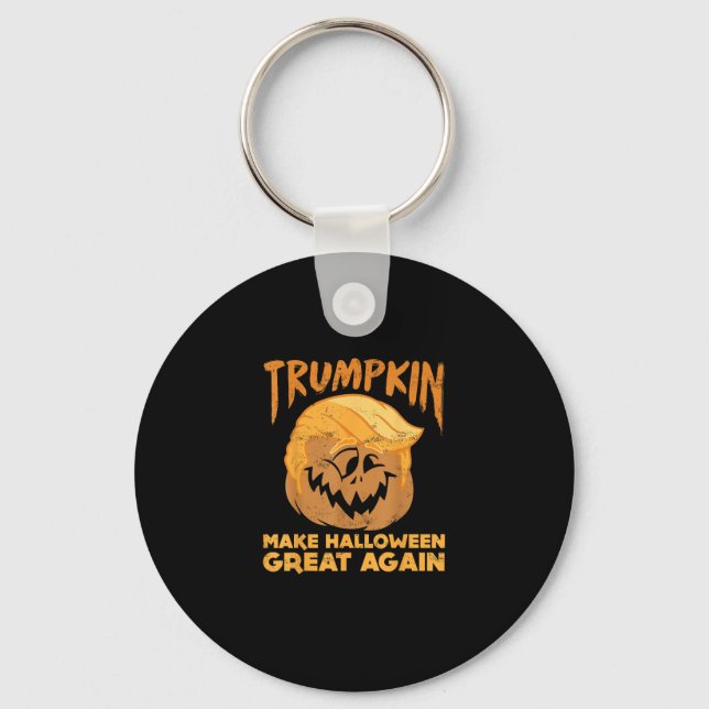 Trumpkin Make Halloween Great Again Funny Politica Keychain (Front)