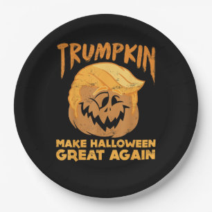 Trumpkin Make Halloween Great Again Funny Politica Paper Plate