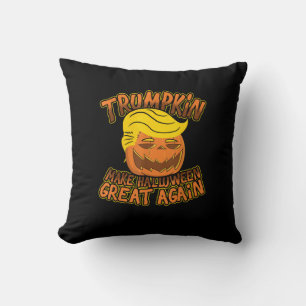 Trumpkin Make Halloween Great Again Funny Politics Throw Pillow