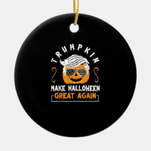 Trumpkin Make Halloween Great Again Funny Pumpkin  Ceramic Ornament