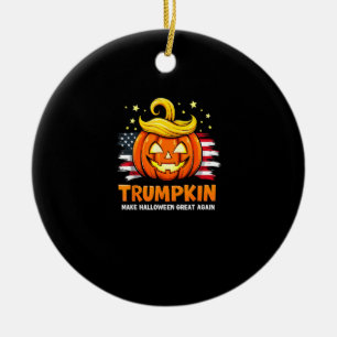Trumpkin Make Halloween Great Again Funny Pumpkin Ceramic Ornament