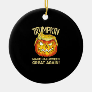 Trumpkin Make Halloween Great Again Funny Pumpkin  Ceramic Ornament