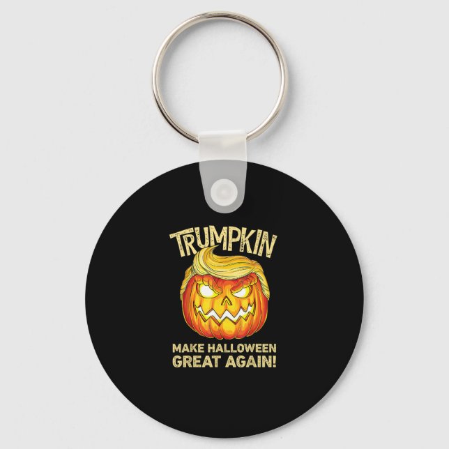 Trumpkin Make Halloween Great Again Funny Pumpkin  Keychain (Front)