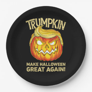 Trumpkin Make Halloween Great Again Funny Pumpkin Paper Plate