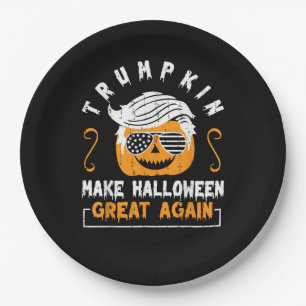 Trumpkin Make Halloween Great Again Funny Pumpkin Paper Plate