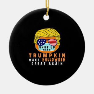 Trumpkin Make Halloween Great Again Funny Quaranti Ceramic Ornament
