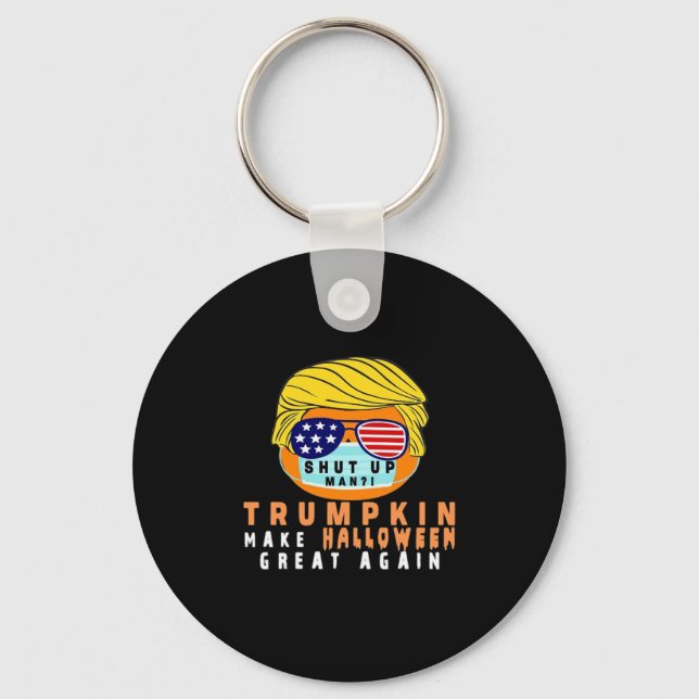 Trumpkin Make Halloween Great Again Funny Quaranti Keychain (Front)