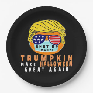 Trumpkin Make Halloween Great Again Funny Quaranti Paper Plate