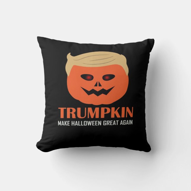 Trumpkin Make Halloween Great Again Funny Spooky P Throw Pillow (Front)