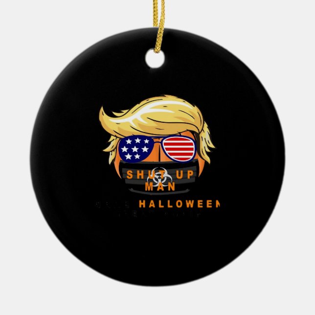 Trumpkin Make Halloween Great Again Gift Classic Ceramic Ornament (Front)