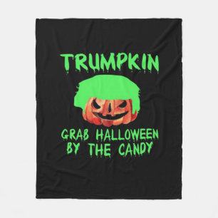 Trumpkin Make Halloween Great Again Grab Em' By Th Fleece Blanket