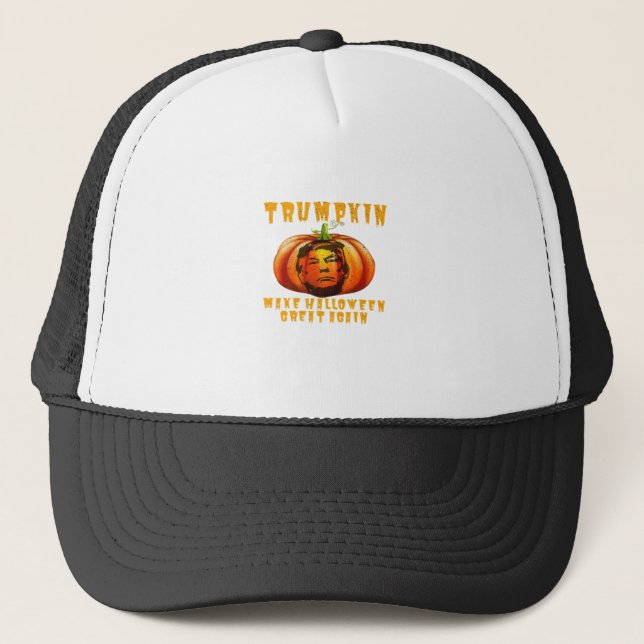 Trumpkin Make Halloween Great Again Graphic Funny  Trucker Hat (Front)