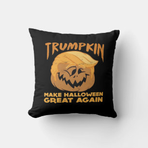 Trumpkin Make Halloween Great Again Halloween Desi Throw Pillow