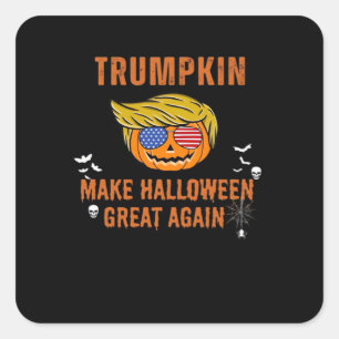 Trumpkin Make Halloween Great Again,  Halloween Pu Square Sticker