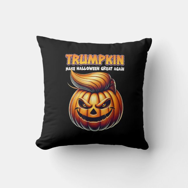 Trumpkin Make Halloween Great Again  Jack O Lanter Throw Pillow (Front)