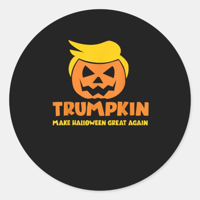 Trumpkin Make Halloween Great Again Jack O Lantern Classic Round Sticker (Front)
